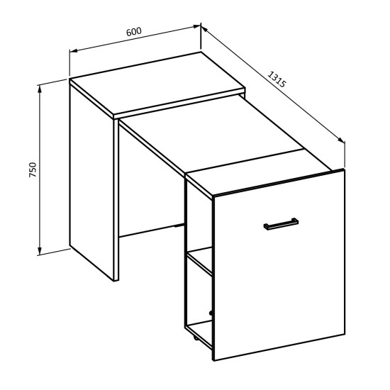 שולחן כתיבה נפתח SMART - Walnut. ריהוט, רהיטים זולים, ריהוט ארגוני, ריהוט משרדי, שולחנות מחשב וכתיבה, שולחנות מחשב וכתיבה, שולחנות כתיבה ומחשב.