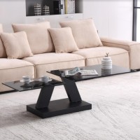Coffee table T-917 with black clear glass