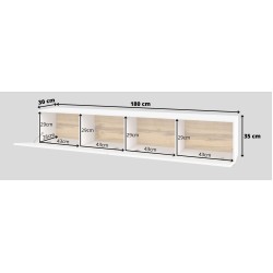 מזנון טלוויזיה תלוי AVA White  מזנון טלוויזיה תלוי AVA White