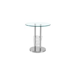 Side glass table with magazine shelf