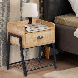 Nightstand with storage drawer and magazine shelf Nightstand with storage drawer and magazine shelf