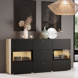 שידת מגירות Baros Artisan/Black  שידת מגירות Baros Artisan/Black