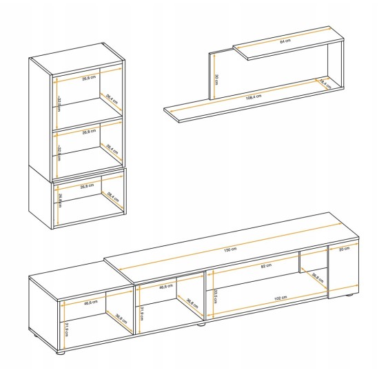 מזנון לסלון MAZE II Black. ריהוט, מזנונים, ריהוט ארגוני, מזנונים בסגנון מודרני.