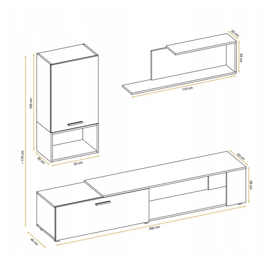 מזנון לסלון MAZE II Black. ריהוט, מזנונים, ריהוט ארגוני, מזנונים בסגנון מודרני.