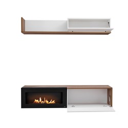 Wall Unit Set DALLAS B with a bio-fireplace Wall Unit Set DALLAS B with a bio-fireplace