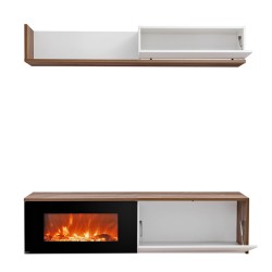 Wall Unit Set DALLAS E Antracyt with a Electrofireplace Wall Unit Set DALLAS E Antracyt with a Electrofireplace