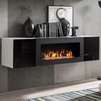 קומודה תלויה FLY עם ביו קמין - White / Black