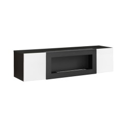 קומודה תלויה FLY עם ביו קמין - Black/White קומודה תלויה FLY עם ביו קמין - Black/White