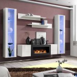 מזנון תלוי FLY M2 עם ביו-קמין ותאורה - White