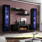 מזנון תלוי FLY M2 עם ביו-קמין ותאורה - Black 