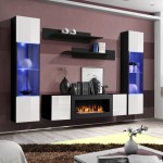 מזנון תלוי FLY M3 עם ביו-קמין ותאורה - Black / White