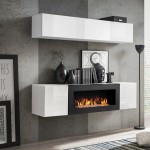 מזנון תלוי FLY N1 עם ביו-קמין - White