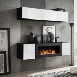 מזנון תלוי FLY N1 עם ביו-קמין - Black / White