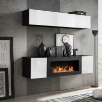 מזנון תלוי FLY N1 עם ביו-קמין - Black / White