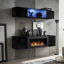 מזנון תלוי FLY N3 עם ביו-קמין ותאורה - Black מזנון תלוי FLY N3 עם ביו-קמין ותאורה - Black