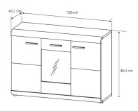 שידה מגירה LINK (E-120-3D). ריהוט, ריהוט לסלון, מזנונים, ריהוט ארגוני, מזנונים בסגנון מודרני, ריהוט מודולרי, שידות מגירה, מזנונים ושידות, קולקציית LINK.