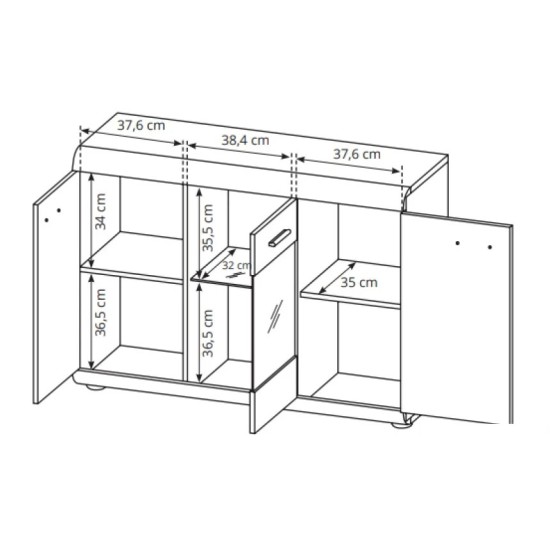 שידה מגירה LINK (E-120-3D). ריהוט, ריהוט לסלון, מזנונים, ריהוט ארגוני, מזנונים בסגנון מודרני, ריהוט מודולרי, שידות מגירה, מזנונים ושידות, קולקציית LINK.