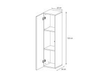 ארון צר תלוי - SWITCH SW 2 - White . ריהוט, רהיטים זולים, ויטרינות, מדפים, ויטרינות בסלון, ריהוט משרדי, קולקציית SWITCH.