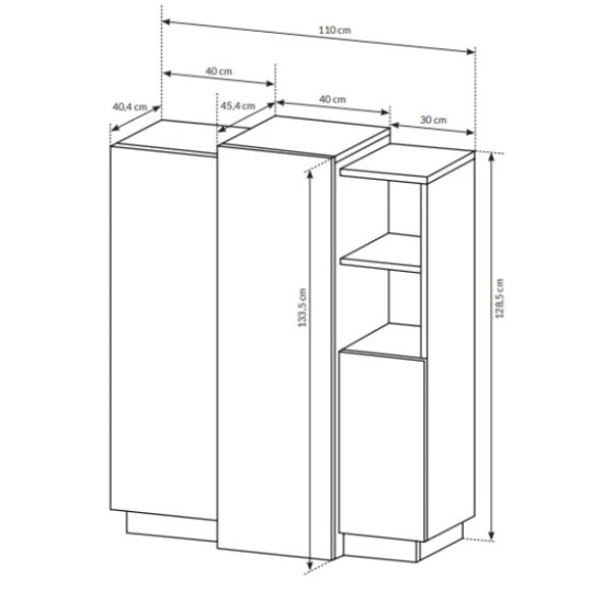  שידת מגירות 3D (E)לבן. ריהוט, ריהוט לסלון, מזנונים, ריהוט ארגוני, מזנונים בסגנון מודרני, ריהוט מודולרי, שידות מגירה, מזנונים ושידות, קולקציית 3D.