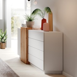 Chest of Drawers 3D (F) white with wood trim Chest of Drawers 3D (F) white with wood trim
