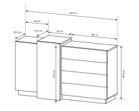  שידת מגירות 3D (F)לבן. ריהוט, ריהוט לסלון, מזנונים, ריהוט ארגוני, מזנונים בסגנון מודרני, ריהוט מודולרי, שידות מגירה, מזנונים ושידות, שידות מגירה לחדר שינה, קולקציית 3D, חדר שינה 3D WHITE.