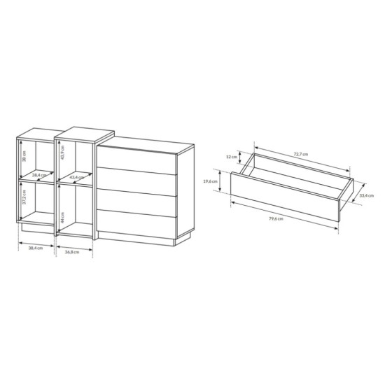  שידת מגירות 3D (F)לבן. ריהוט, ריהוט לסלון, מזנונים, ריהוט ארגוני, מזנונים בסגנון מודרני, ריהוט מודולרי, שידות מגירה, מזנונים ושידות, שידות מגירה לחדר שינה, קולקציית 3D, חדר שינה 3D WHITE.