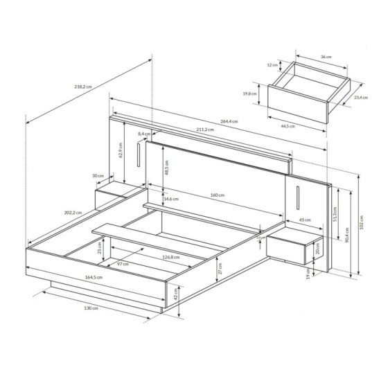 חדר שינה 3D WHITE. ריהוט, ריהוט ארגוני, חדרי שינה, חדרי שינה, ריהוט מודולרי, חדר שינה 3D WHITE.