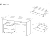  ארונית מגירות לשולחן כתיבה MATI. ריהוט, ריהוט ארגוני, חדרי ילדים, מזנונים ושידות, ריהוט משרדי, שולחנות מחשב וכתיבה, שולחנות מחשב וכתיבה, אספקה מיידית, שולחנות כתיבה ומחשב, ShoppingIL.