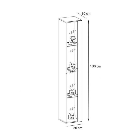 ויטרינה גבוהה SWITCH WW 1 - Graphite. ריהוט, רהיטים זולים, ויטרינות, ויטרינות בסלון, ריהוט משרדי, קולקציית SWITCH.