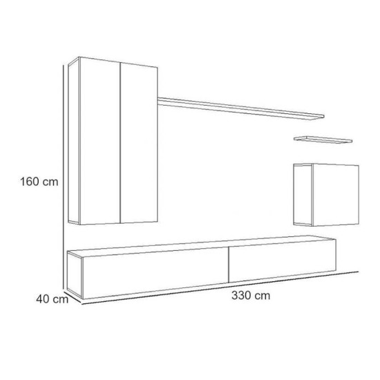 מזנון תלוי לסלון SWITCH II - Graphite. ריהוט, מזנונים, מזנונים בסגנון מודרני, קולקציית SWITCH.