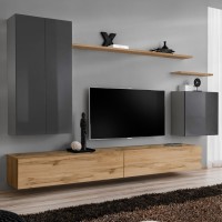 מזנון תלוי לסלון SWITCH II - Graphite/Wotan