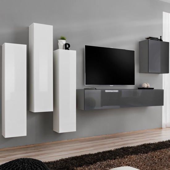 Wall unit SWITCH III - White/Graphite image