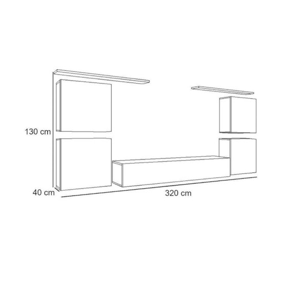 מזנון תלוי לסלון SWITCH IV - Graphite. ריהוט, מזנונים, מזנונים בסגנון מודרני, קולקציית SWITCH.