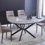 שולחן עגול הניתן להרחבה עם טופ קרמיקה דגם DT-193