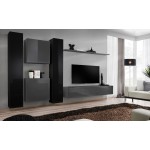 Wall unit SWITCH VI - Black/Graphite