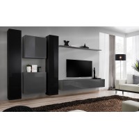 Wall unit SWITCH VI - Black/Graphite