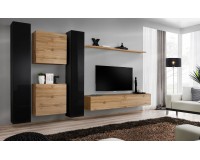 Wall unit SWITCH VI - Black/Wotan Furniture, Furniture Wall Units, Modern Furniture Wall Units, Collection SWITCH image