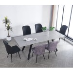 פינת אוכל מודרנית - שולחן אוכל עם טופ קרמיקה ו6 כיסאות