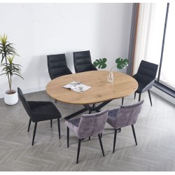 פינת אוכל מודרנית - שולחן עגול DT-193-MDF ו-4 כסאות פינת אוכל מודרנית - שולחן עגול DT-193-MDF ו-4 כסאות
