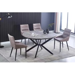 פינת אוכל מודרנית - שולחן עגול DT-193-MDF ו-4 כסאות פינת אוכל מודרנית - שולחן עגול DT-193-MDF ו-4 כסאות