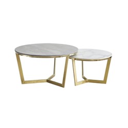 Round coffee table with ceramic top Round coffee table with ceramic top