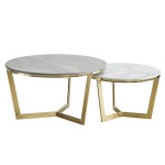 Round coffee table with ceramic top