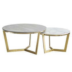 Round coffee table with ceramic top Round coffee table with ceramic top
