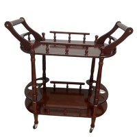 Wooden serving table with two handles