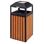 Квадратная мусорная урна со встроенной пепельницей модель 9472