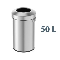 Stainless steel urban waste bin, model 9058, 50 liters
