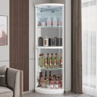 Стеклянная угловая витрина белого цвета модель 663