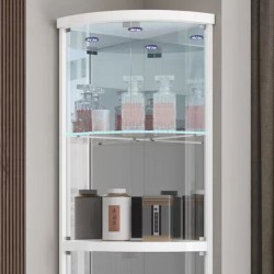 White Glass Corner Display Cabinet Model 663 White Glass Corner Display Cabinet Model 663