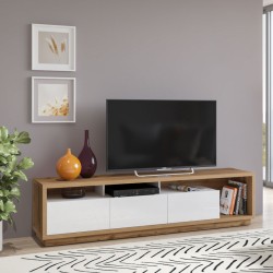 TV Cabinet CELINE 40, Wotan Oak / White Glossy TV Cabinet CELINE 40, Wotan Oak / White Glossy