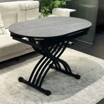 Oval Transformer Table N-6, Gray, with Ceramic Top